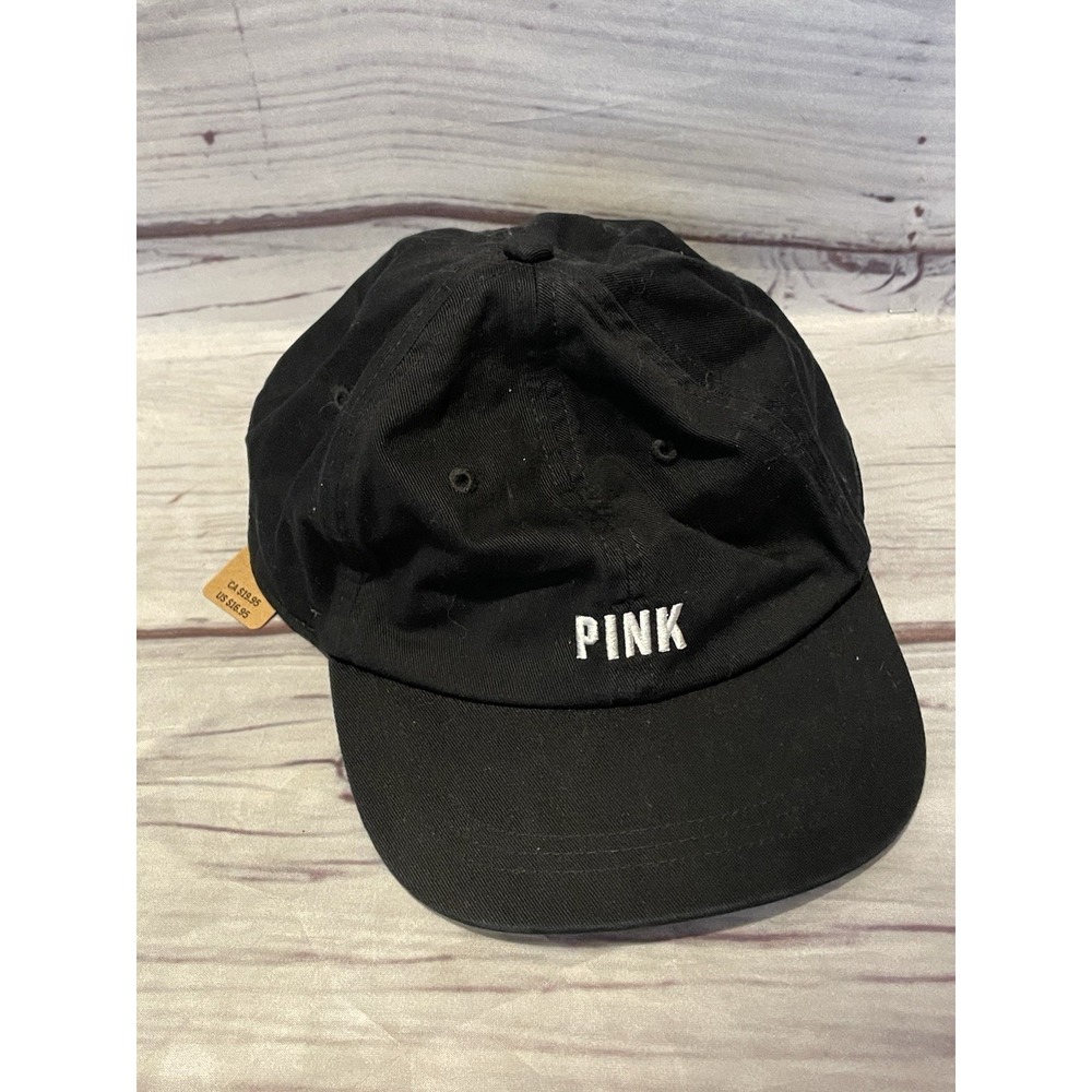 Victoria's Secret PINK Logo Sports Baseball Sport Outdoor Hat BLACK One Size Cap